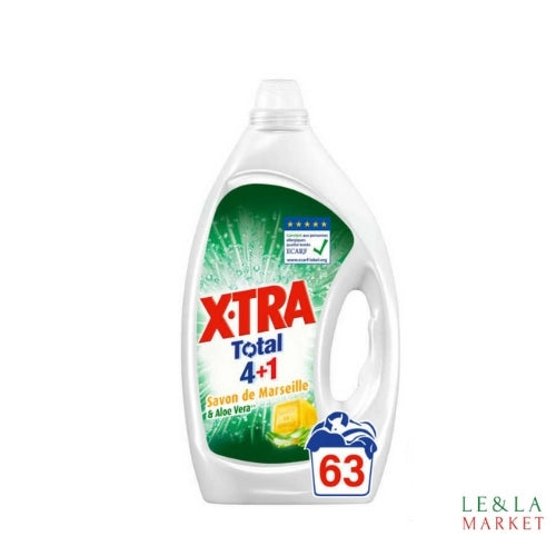 Lessive liquide X-TRA Total 4en1 savon de Marseille 63 lavages