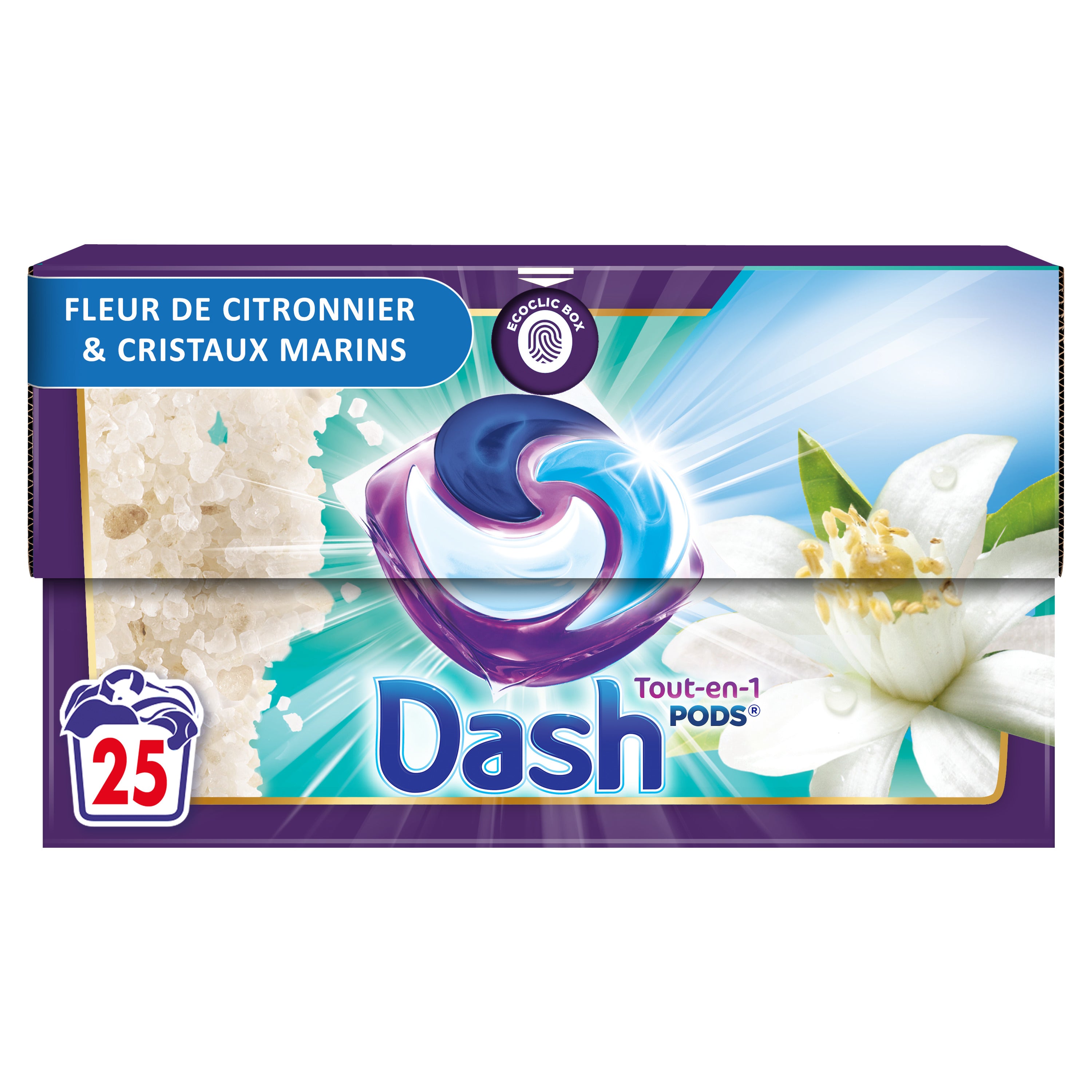 Lessive Dash Fleur de citronnier& cristaux Marins x25 lavages